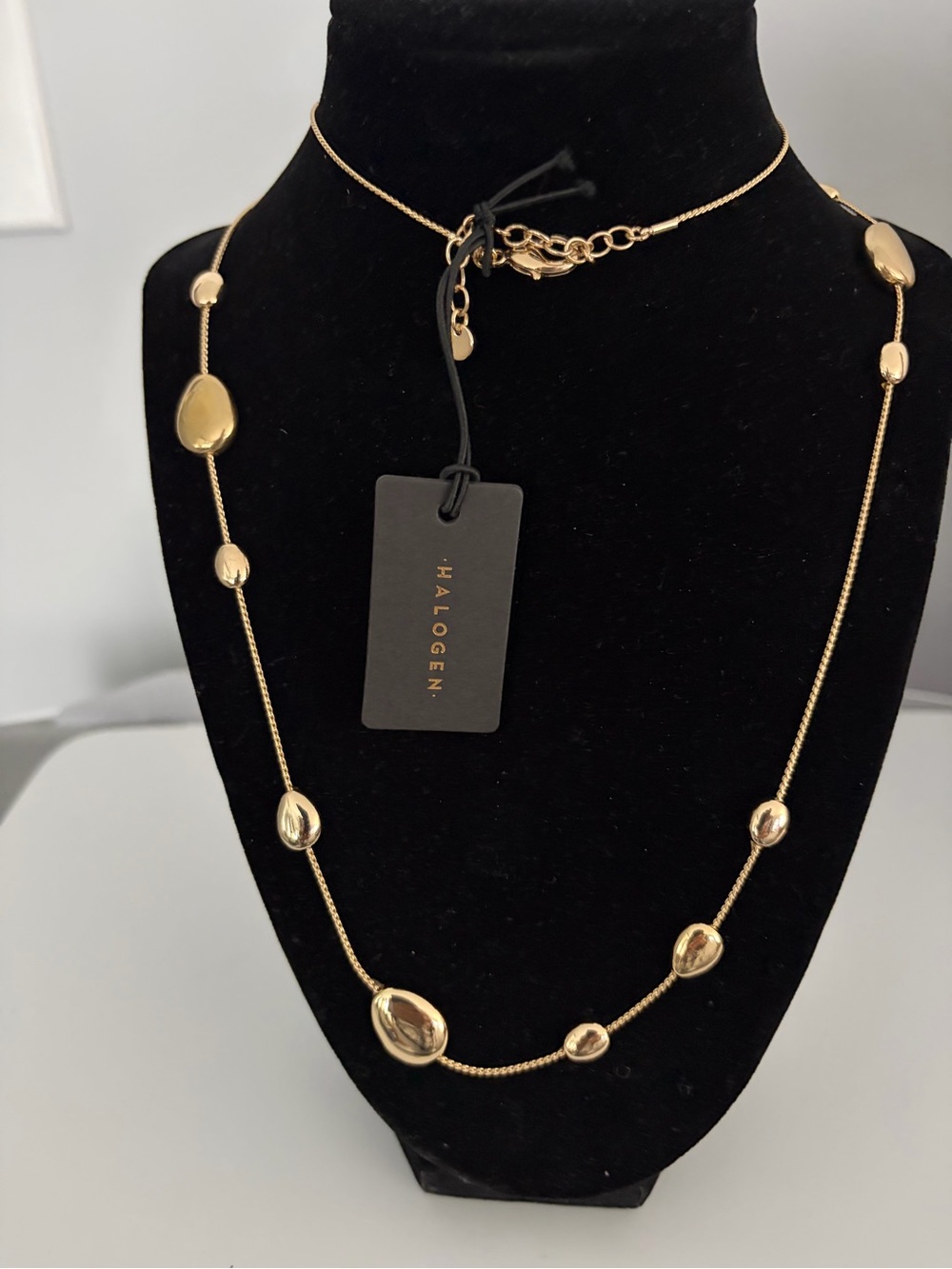 Halogen Gold Pebble Station Necklace - Elegant Women’s Jewelry